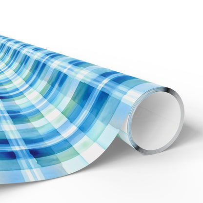 Ocean Sunset Plaid Wrapping Paper