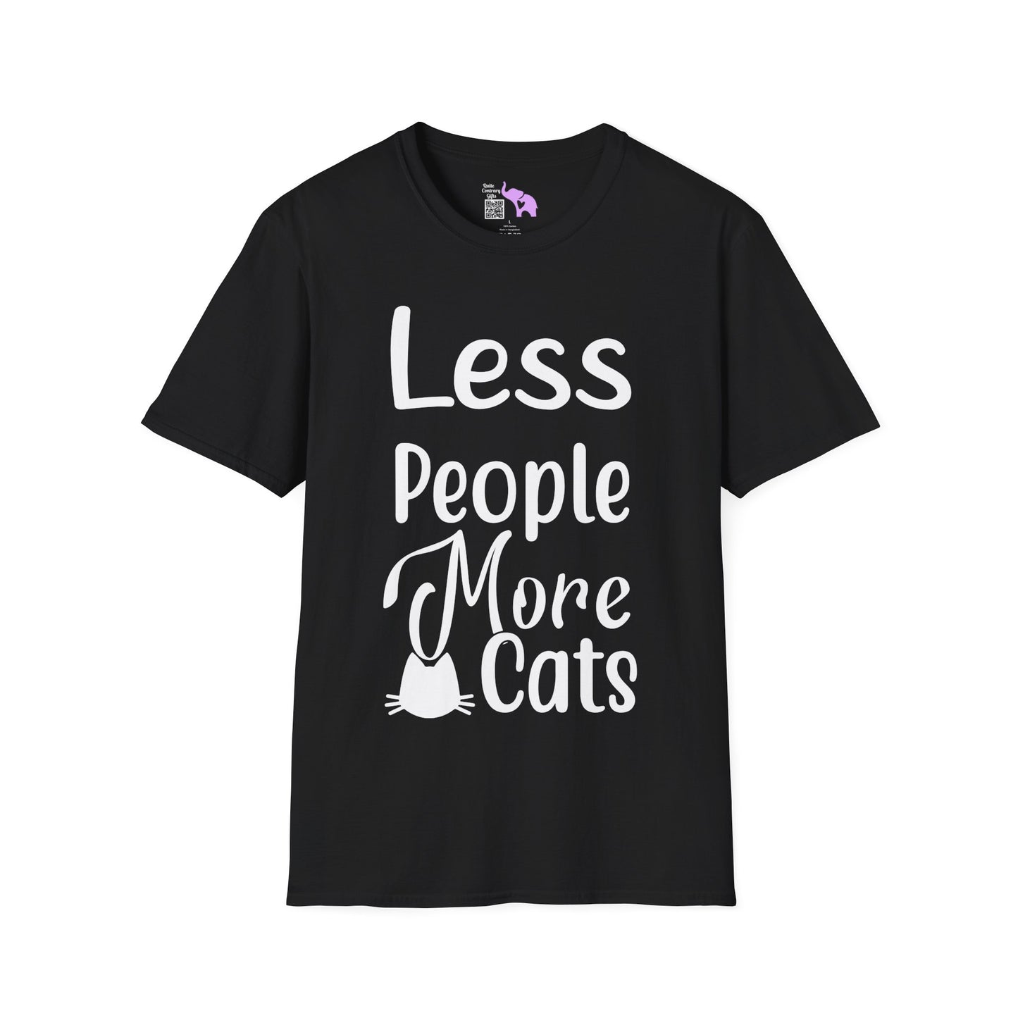 Less People More Cats Adult T-shirt