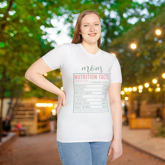 Mom Nutrition Facts Adult T-shirt