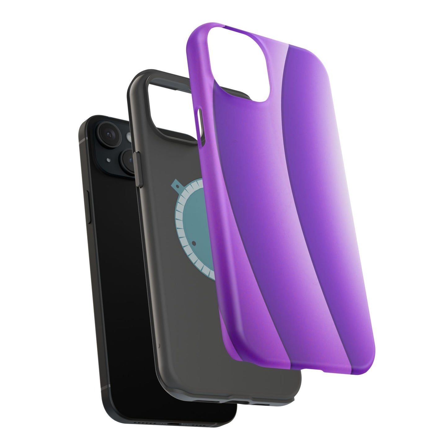Purple Gradient Stripes MagSafe® Compatible Tough Case for iPhone