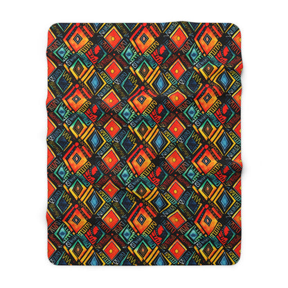 Abundance Rhythm Sherpa Fleece Blanket