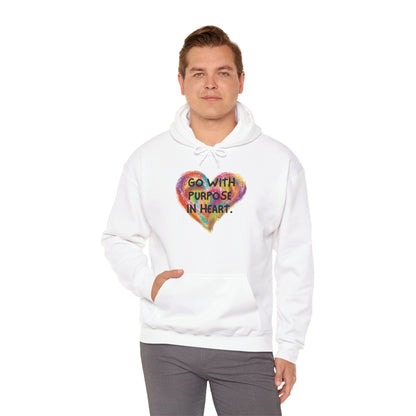 Go With Purpose In Heart Heavy Blend™ Hooded Sweatshirt