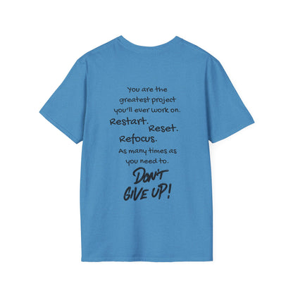 Restart Reset Refocus Adult T-shirt