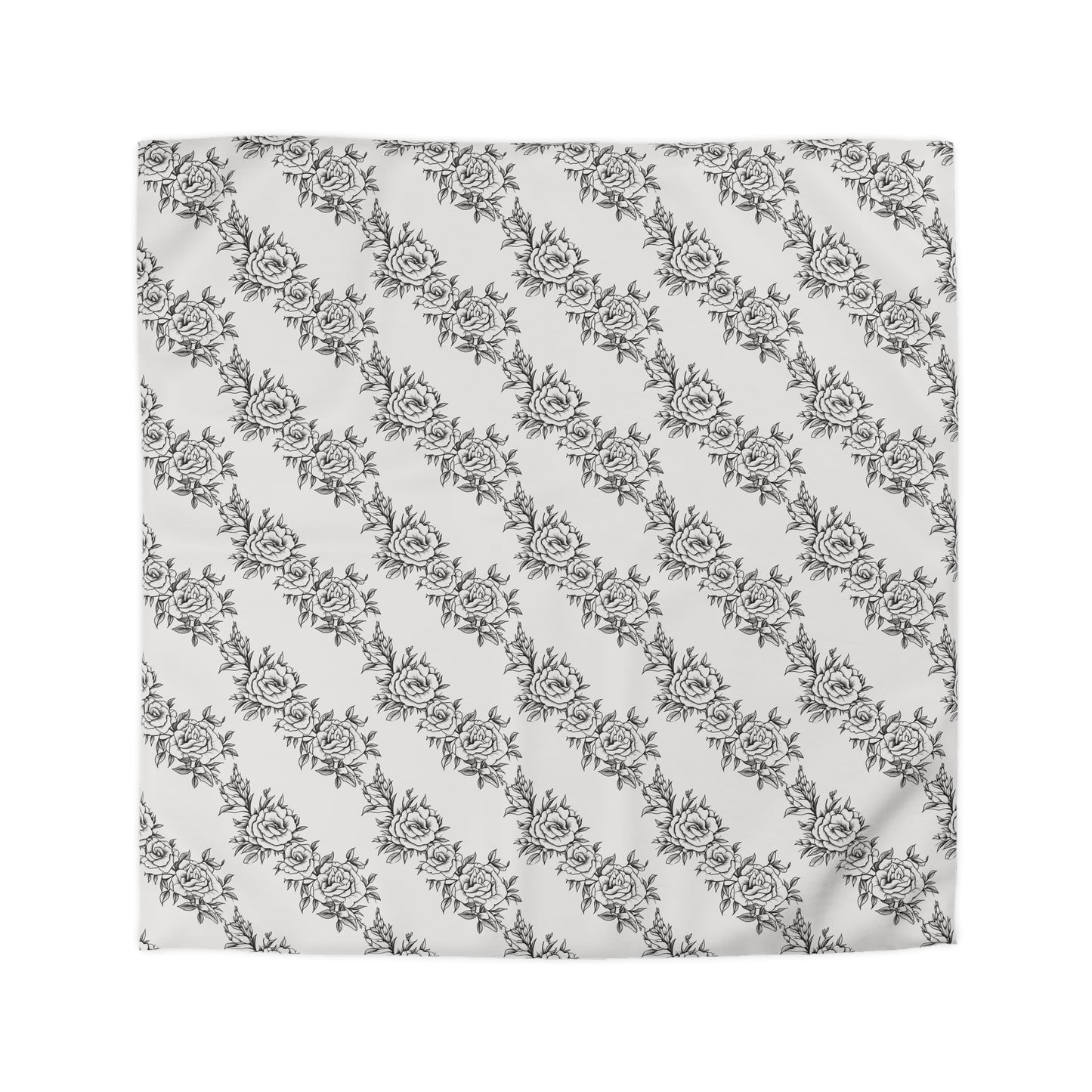 Midnight Rose Sketch Microfiber Duvet Cover