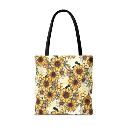 Honeycombs & Sunflowers Canvas Tote Bag