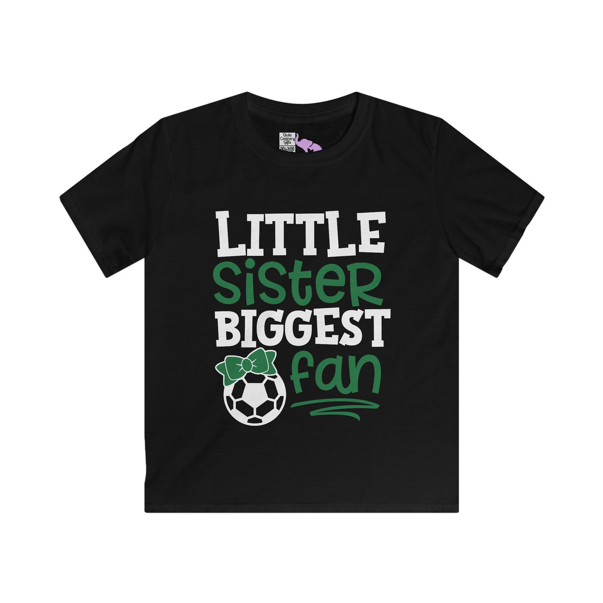 Little Sister Biggest Fan (Soccer) Youth Softstyle Tee