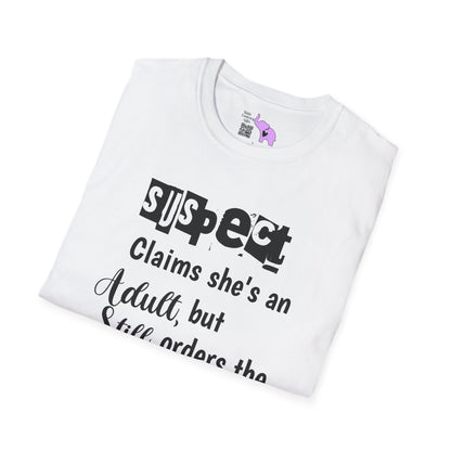 Suspect Claims She's An Adult But Still Orders The Chicken Tendies Adult T-shirt