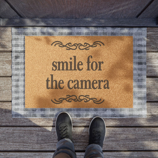 Smile For The Camera Coconut Fiber Doormat