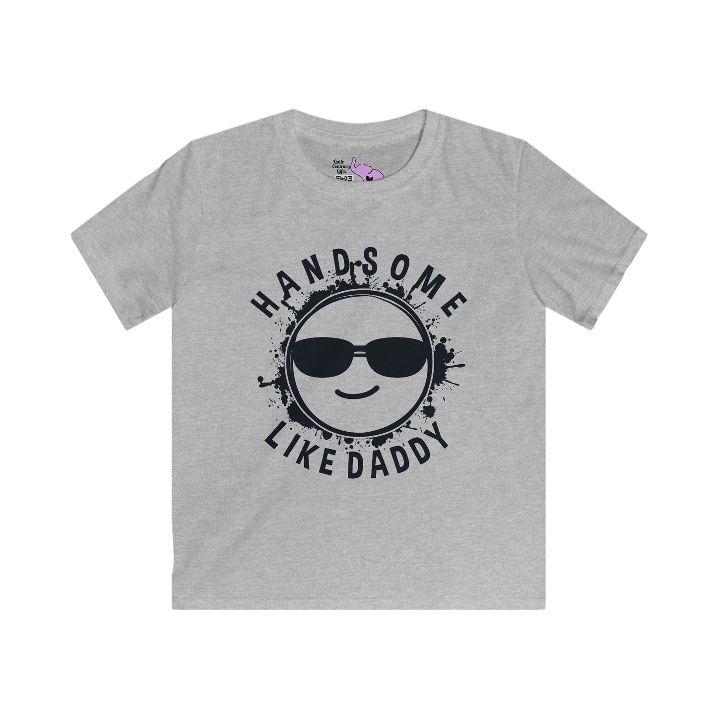 Handsome Like Daddy (Smiley Face) Kids Softstyle Tee