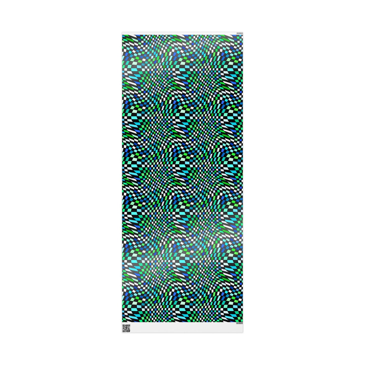 Warped Green Checkered Wrapping Paper