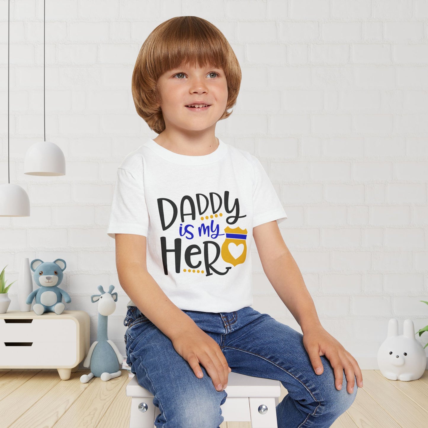 Daddy Is My Hero (Law Enforcement) Heavy Cotton™ Toddler T-shirt