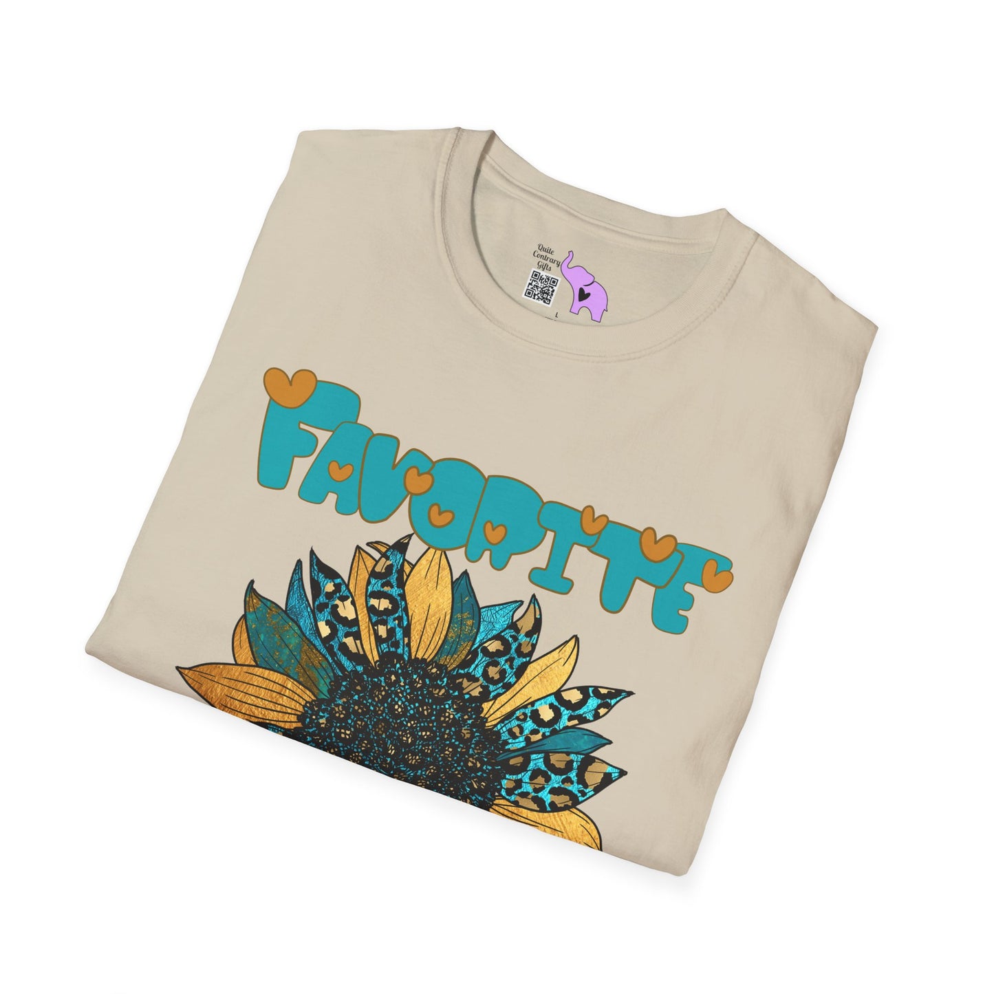 Favorite Auntie Teal/Gold Adult T-shirt