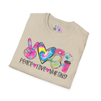 Peace Love Nursing Adult T-shirt
