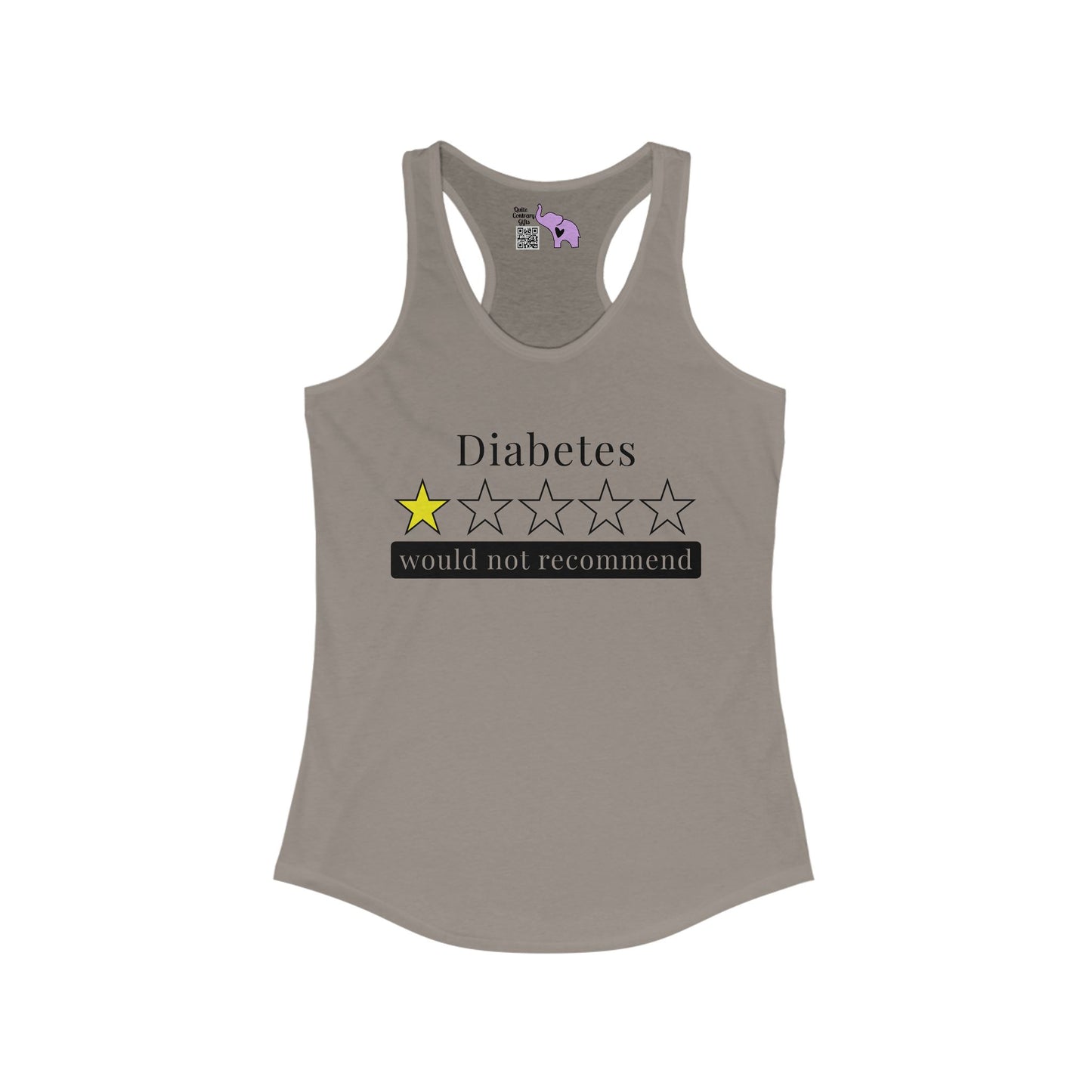 Diabetes 1 Star Would Not Recommend Women's Ideal Racerback Tank