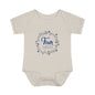 Blue Milestone Wreath Onesie-Four Weeks