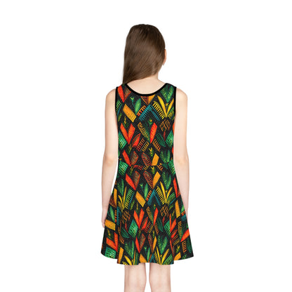Kujichagulia Waves Girls' Sleeveless Sundress
