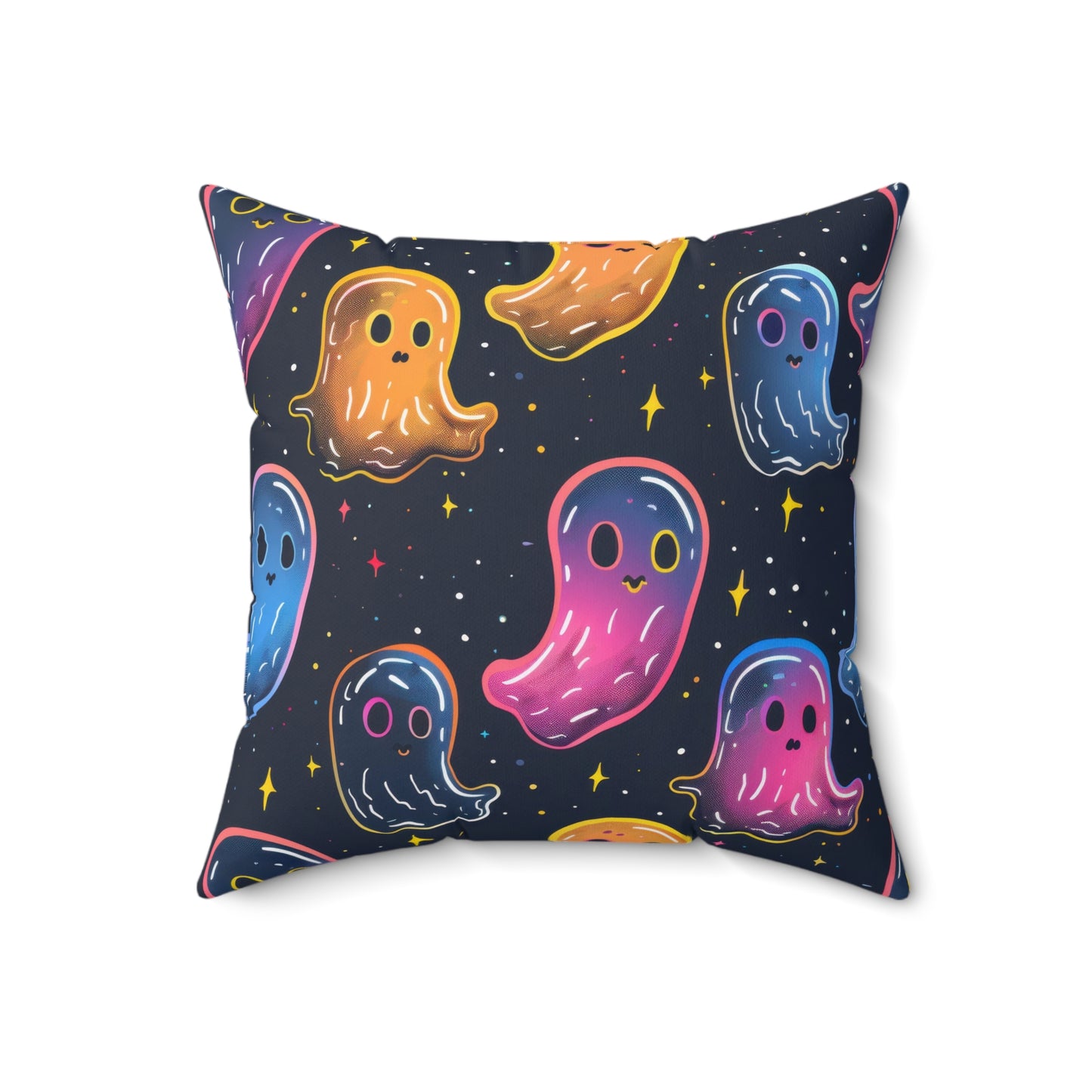 Neon Haunters Throw Pillow