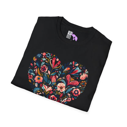 Floral Heart Adult T-shirt