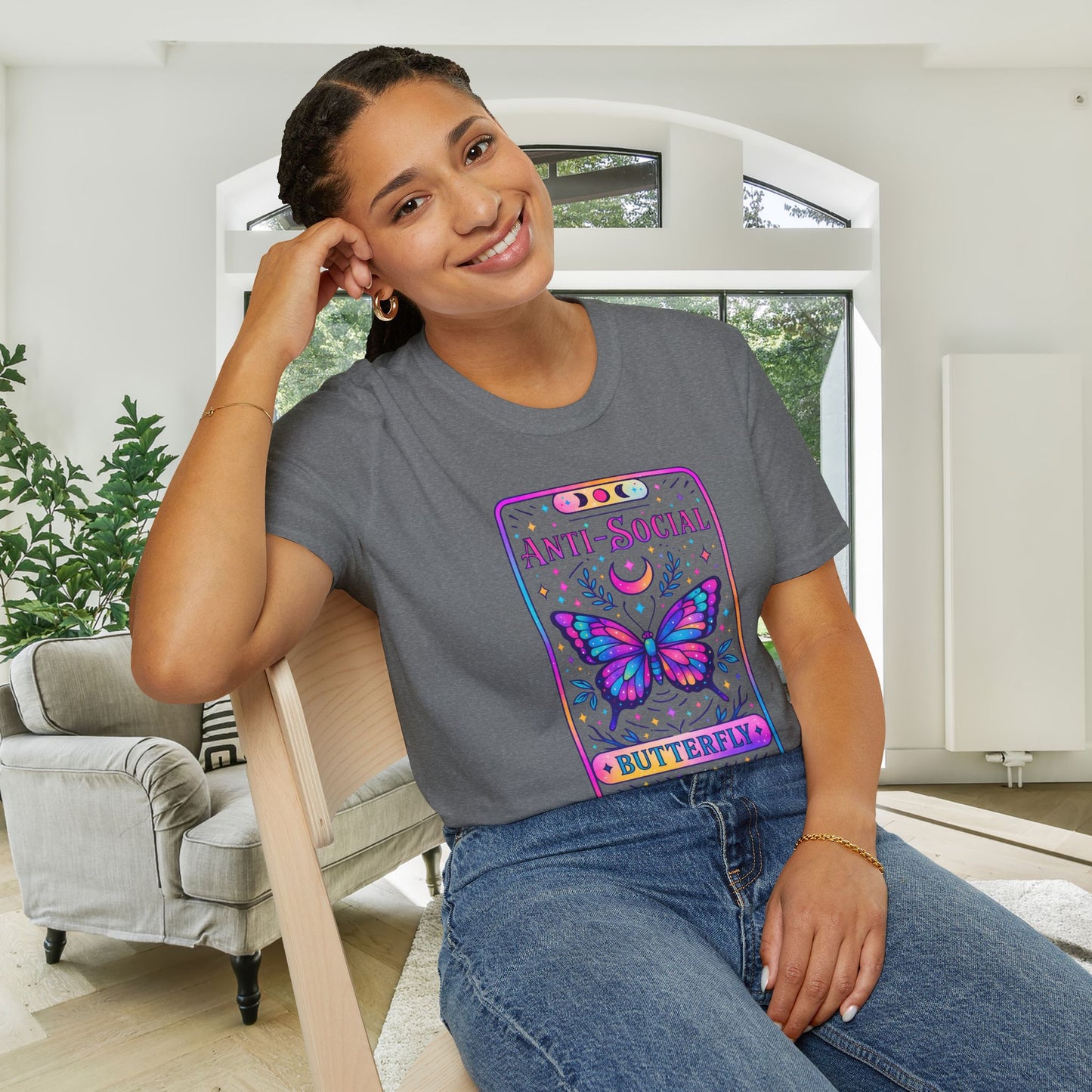 Antisocial Butterfly Adult T-shirt