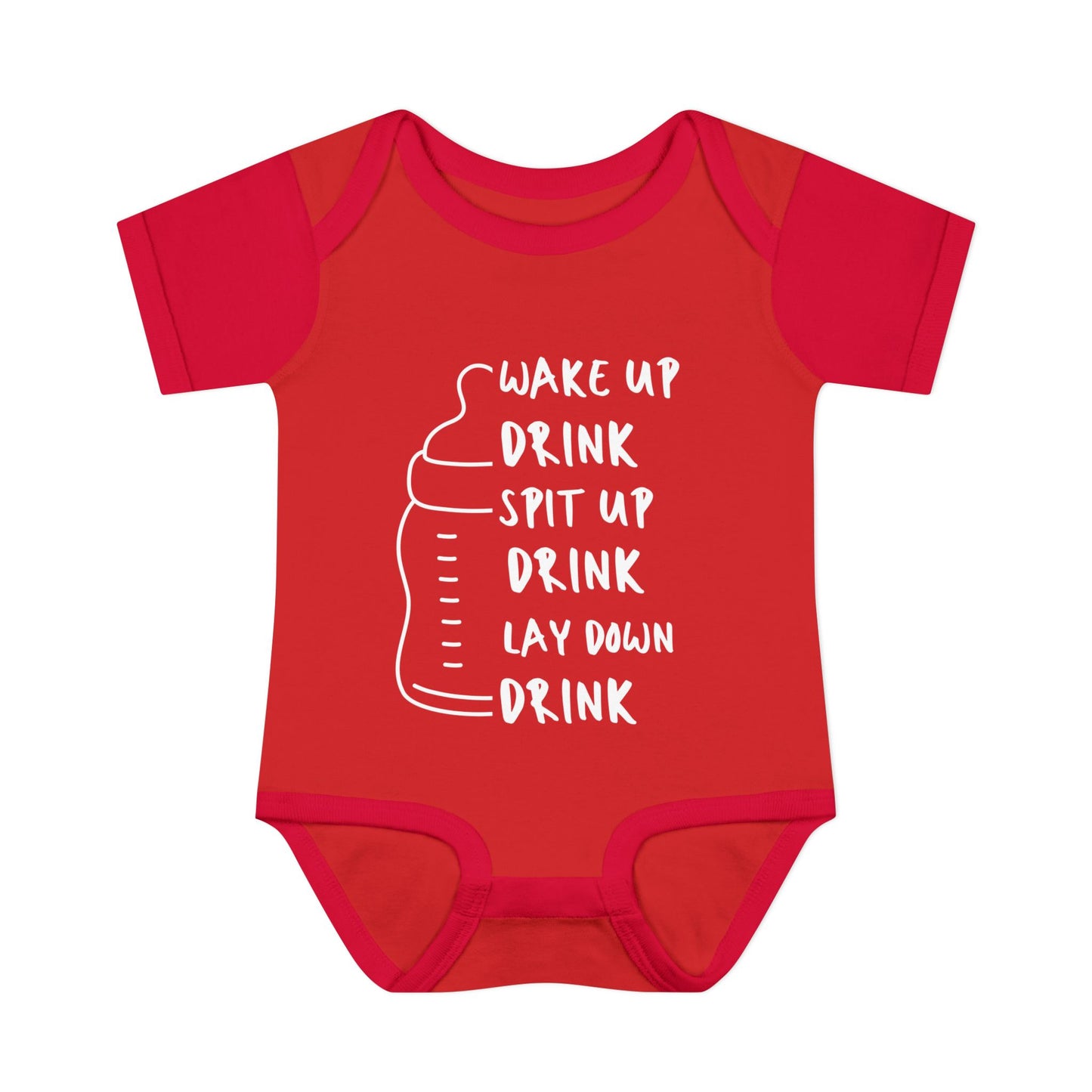 Wake Up Spit Up Lay Down Drink Infant Baby Rib Bodysuit