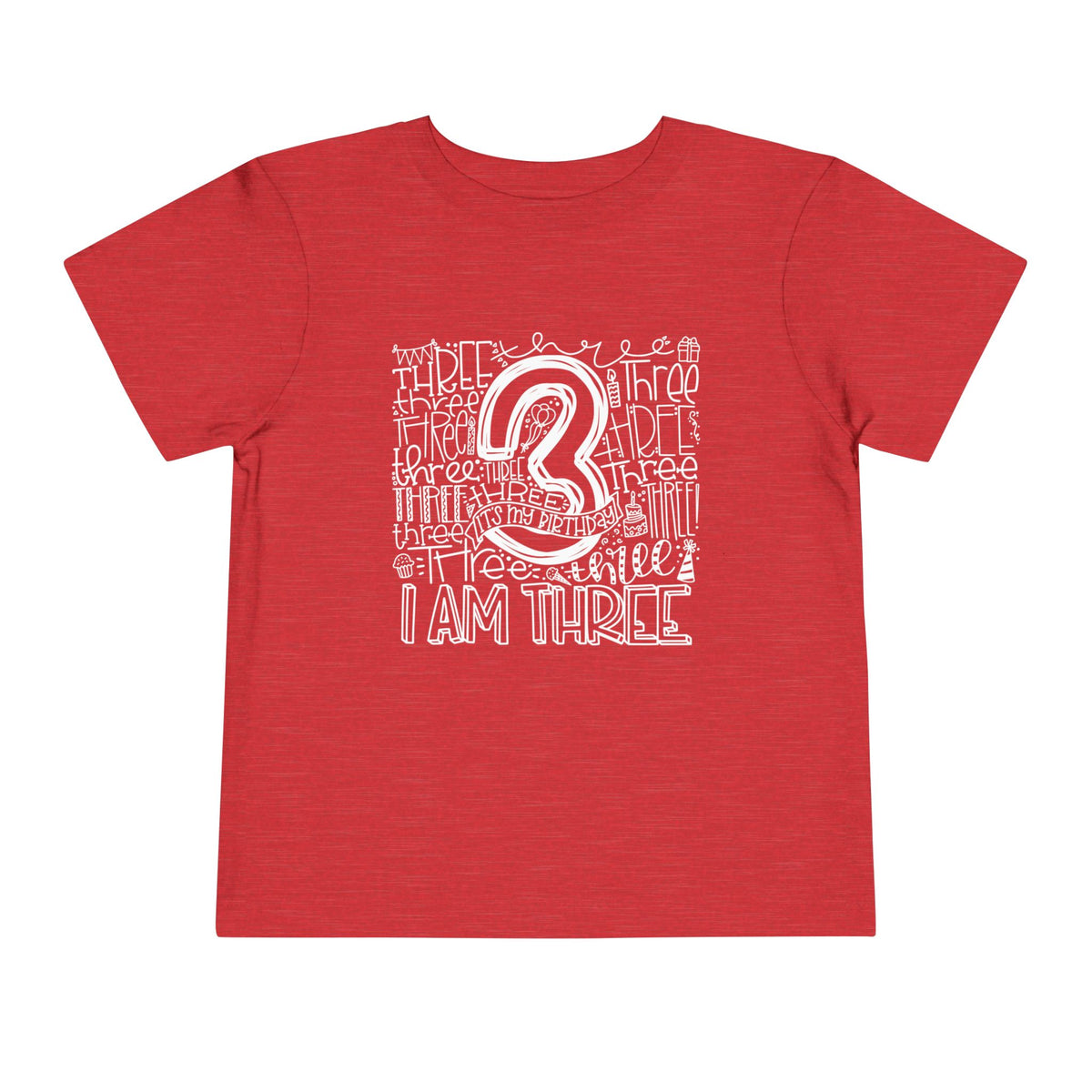 I Am Three Typography Toddler Tee
