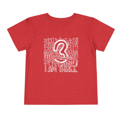I Am Three Typography Toddler Tee