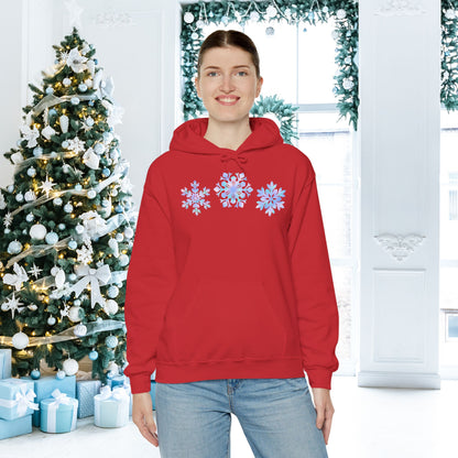 Blue Snowflakes Adult Heavy Blend™ Hooded Sweatshirt