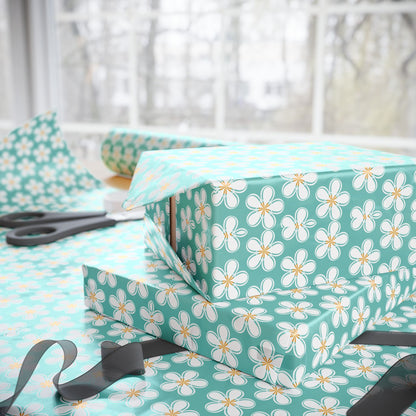 Tealberry Blooms Wrapping Paper