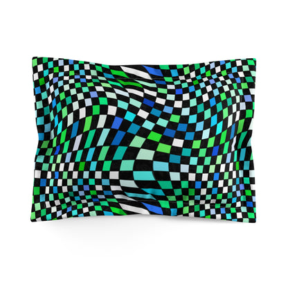 Warped Green Checkered Basic Bedding Set