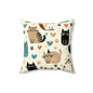 Whiskered Wonders Throw Pillow