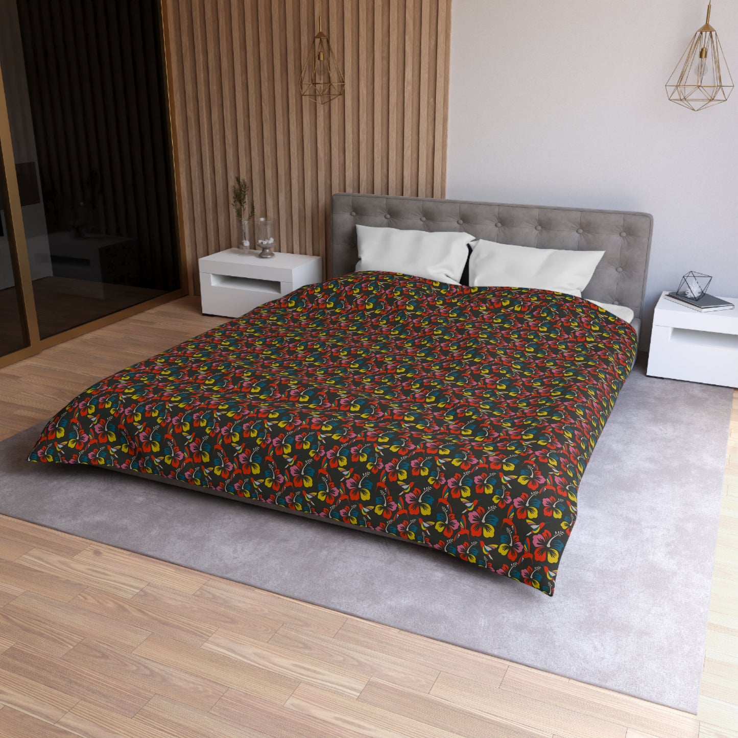 Humming Bloom Microfiber Duvet Cover