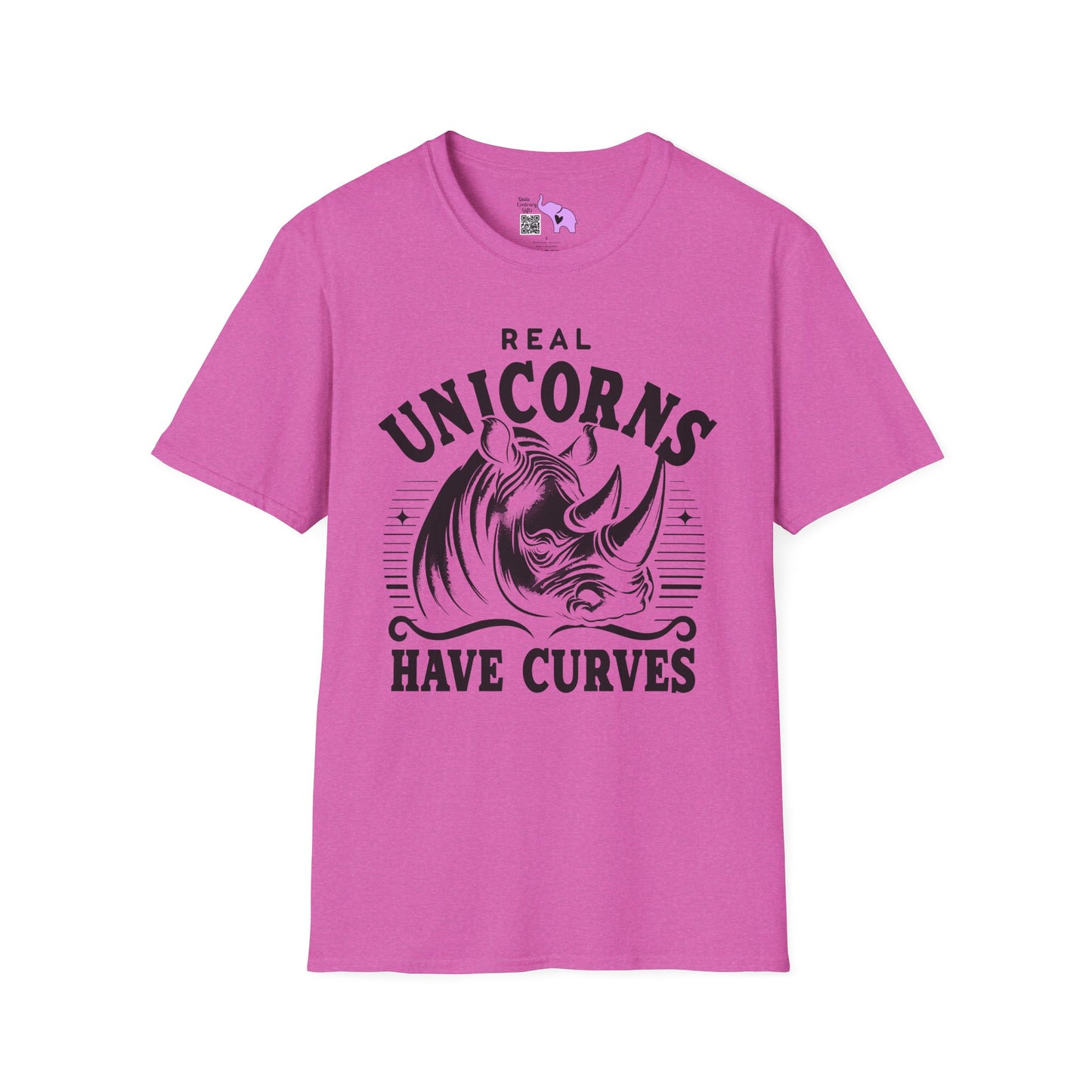 Real Unicorns Have Curves (Rhino) Adult T-shirt