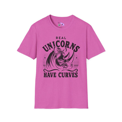 Real Unicorns Have Curves (Rhino) Adult T-shirt