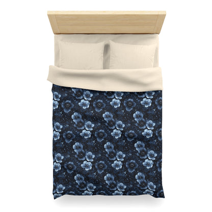 MIdnight Blossoms Microfiber Duvet Cover