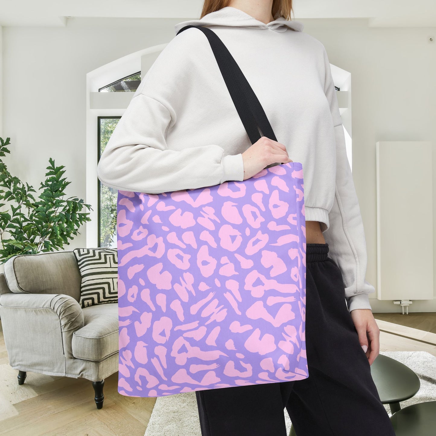 Cotton Candy Cheetah Print Canvas Tote Bag