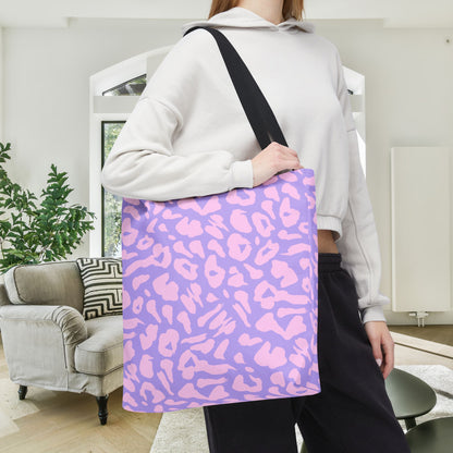 Cotton Candy Cheetah Print Canvas Tote Bag