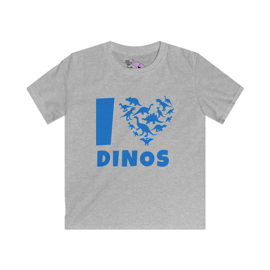 I Love Dinos (Dino Heart) Youth Softstyle Tee