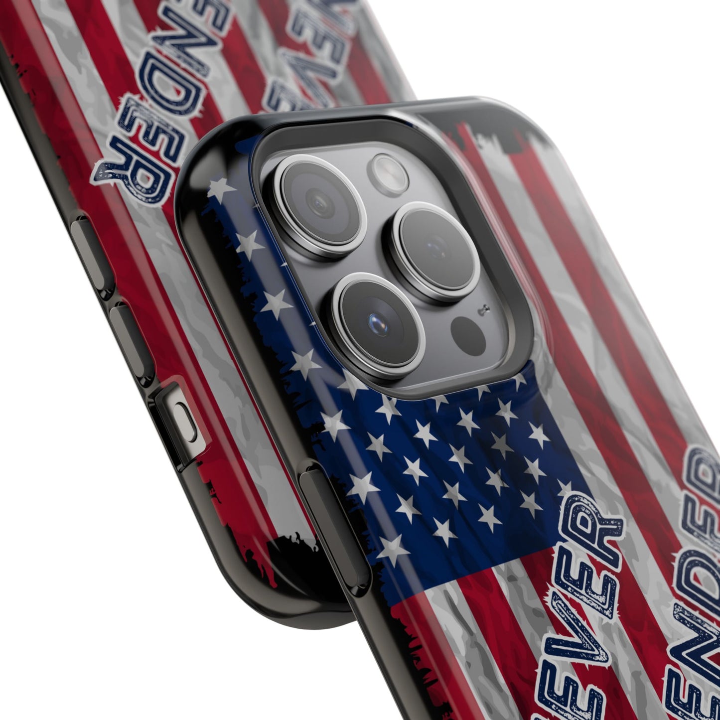 Never Surrender American Flag MagSafe® Compatible Tough Case for iPhone