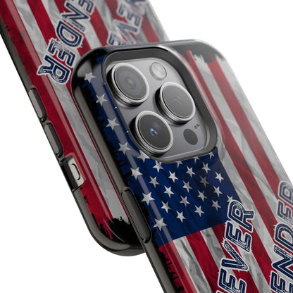 Never Surrender American Flag MagSafe® Compatible Tough Case for iPhone