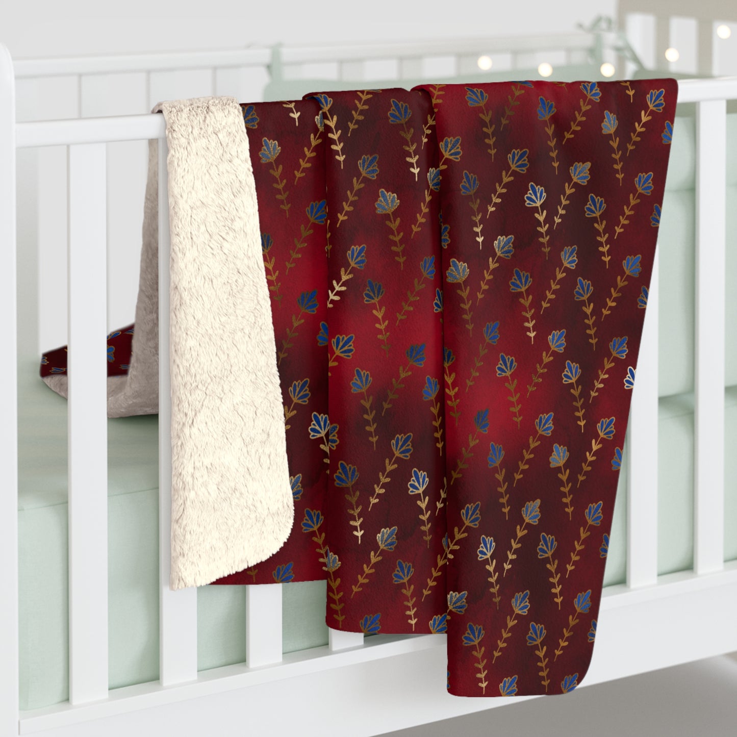 Ruby Night Blossoms Fleece Blanket
