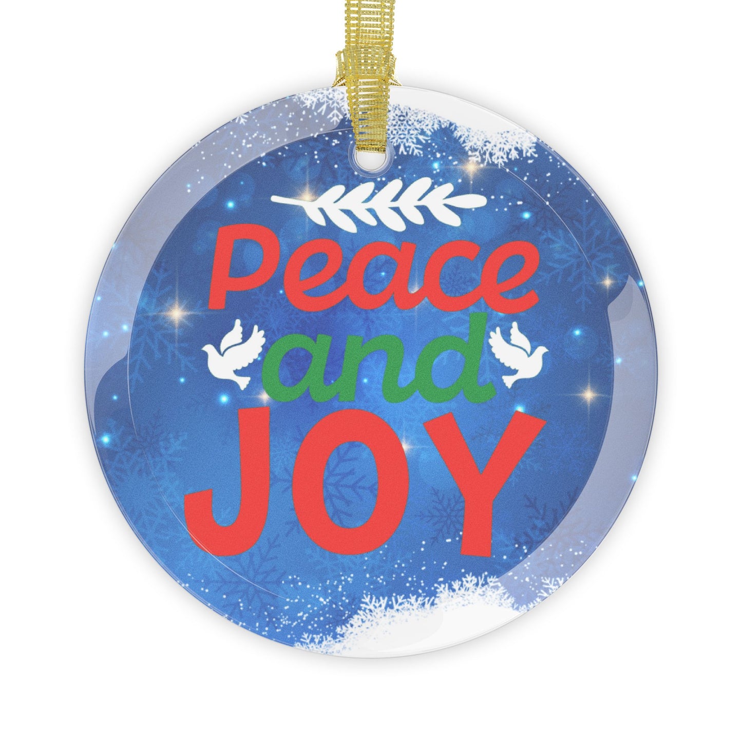 Peace & Joy Glass Ornament