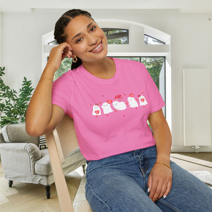 Valentines Ghosts Adult T-shirt