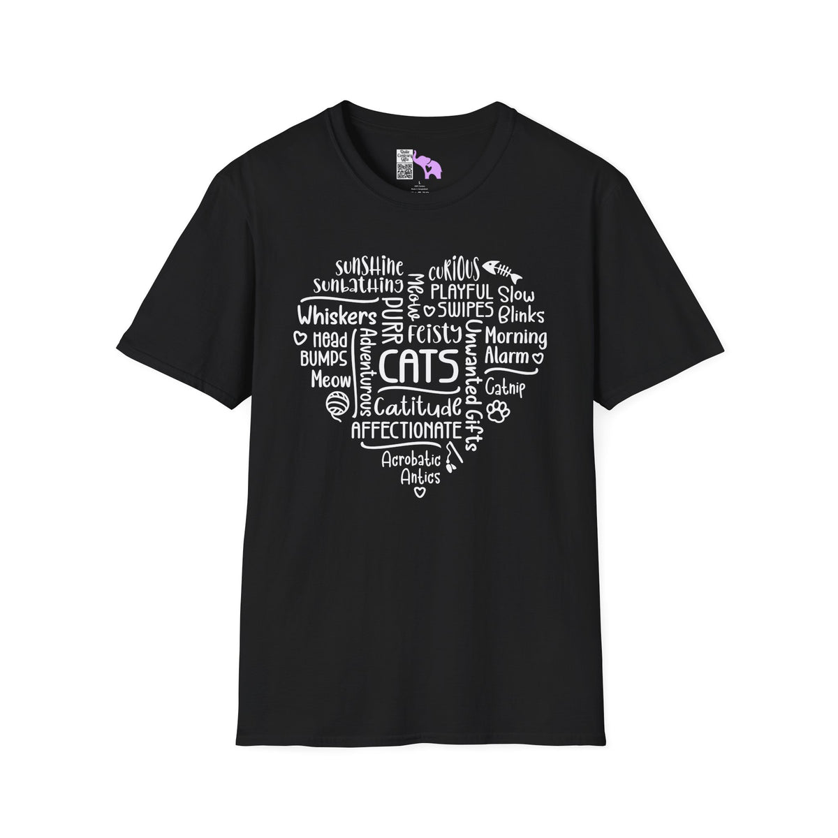 A Cat's Heart Adult T-shirt