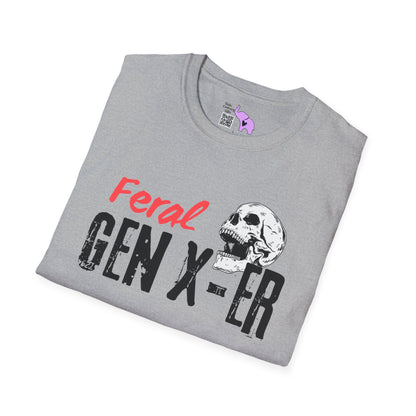 Feral GenXer w/Skull Adult T-shirt