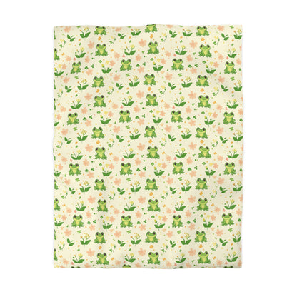 Froggy Meadow Microfiber Duvet Cover