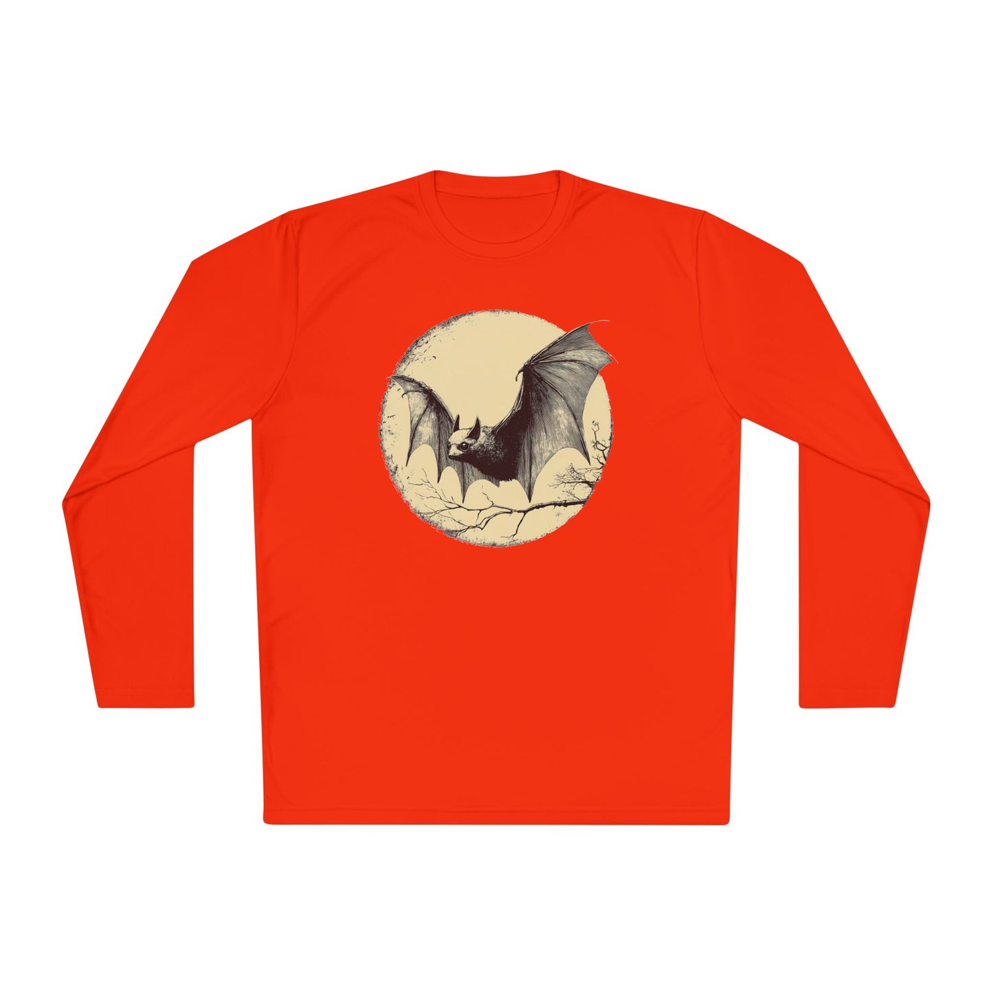 Bat Over Moon 2 Adult Long Sleeve Tee