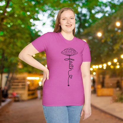 Faith (Vertical, Floral) Adult T-shirt