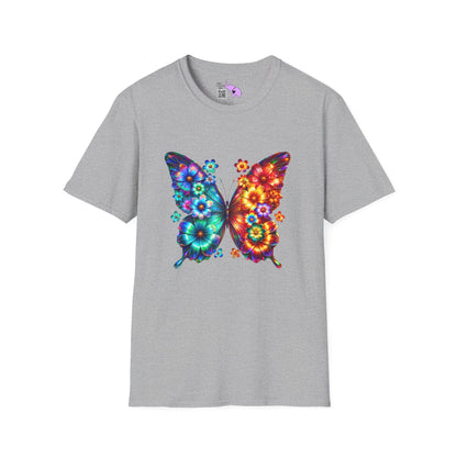 Colorful Floral Butterfly Adult T-shirt