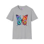 Colorful Floral Butterfly Adult T-shirt