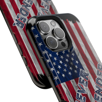 Never Surrender American Flag MagSafe® Compatible Tough Case for iPhone